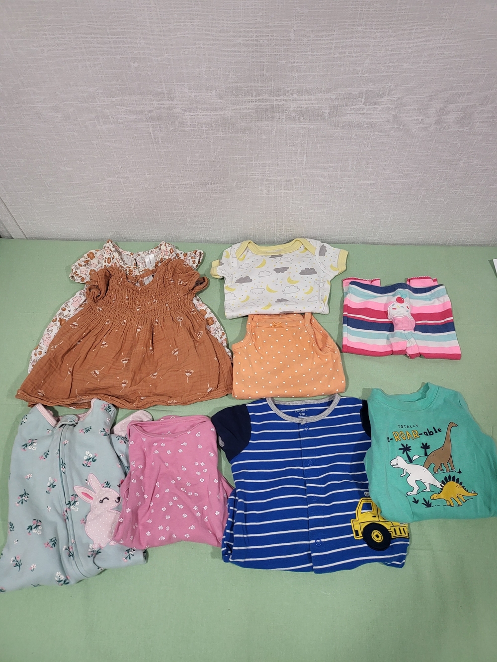 Mixed Brand Baby Girl and Boy Clothing Bundle - Multicolor - 9 Piece Set